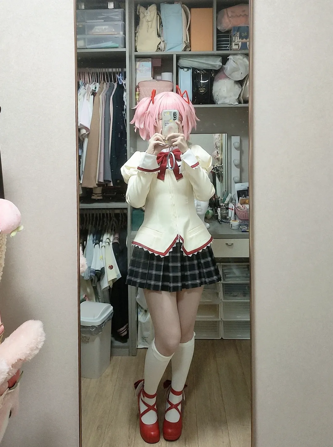 コスプレ, 魔法少女まどか☆マギカ, 白ストッキング, 日常コーデ, まどかコスプレ - 4枚目