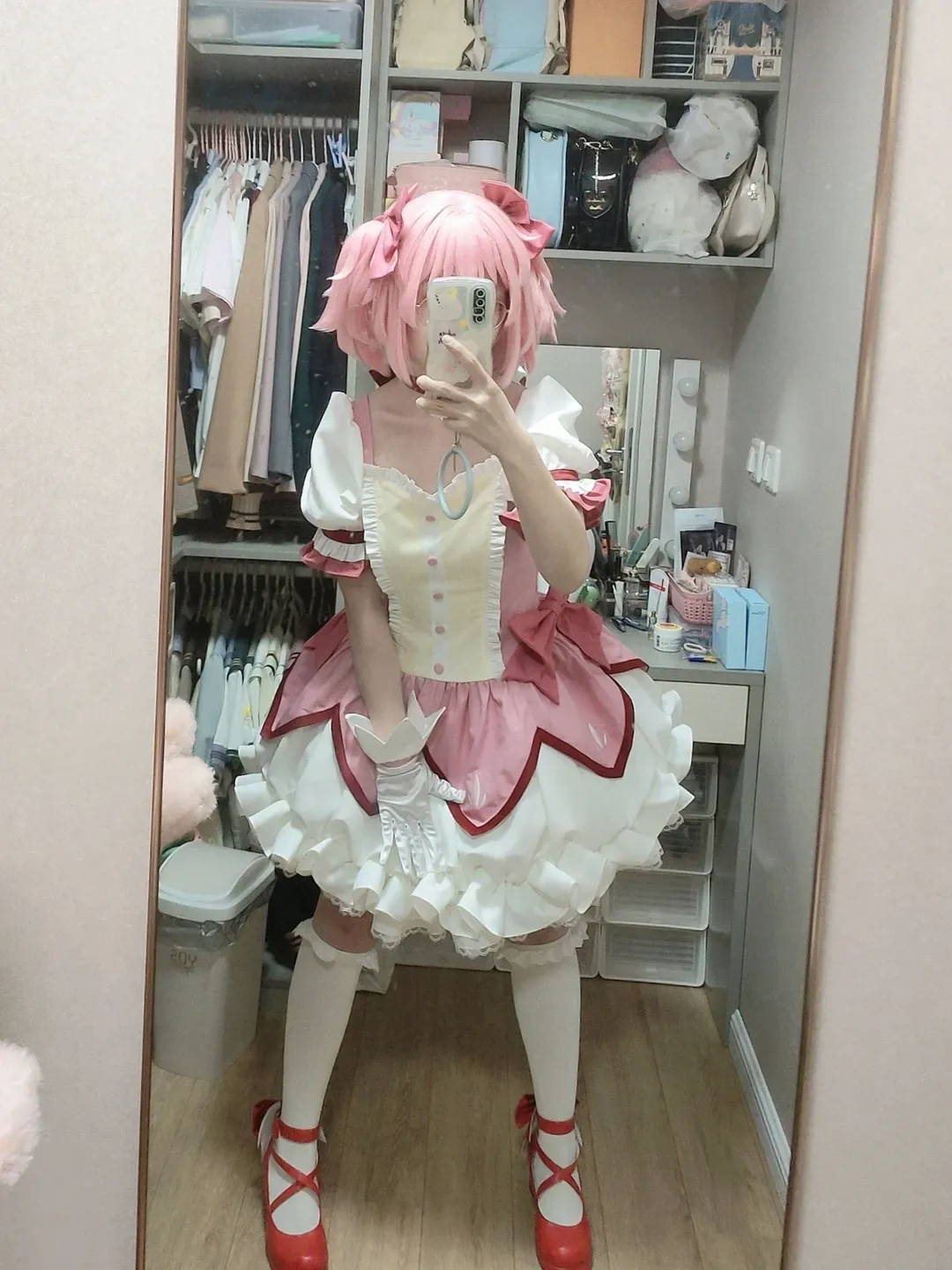 コスプレ, 魔法少女まどか☆マギカ, 白ストッキング, 日常コーデ, まどかコスプレ - 5枚目
