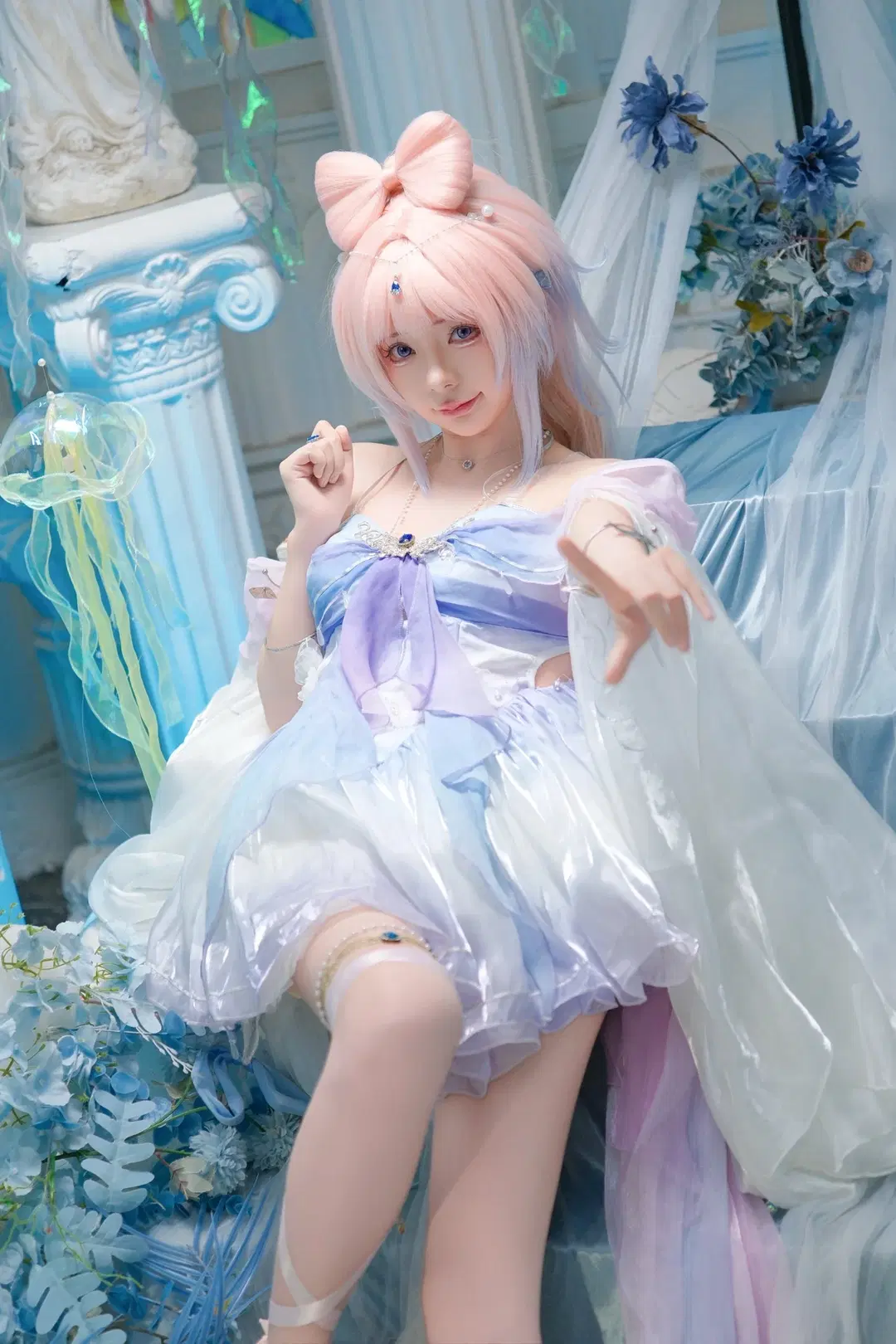 原神, 珊瑚宫心海cos, 珊瑚宫心海, 海洋风cosplay, 丝袜