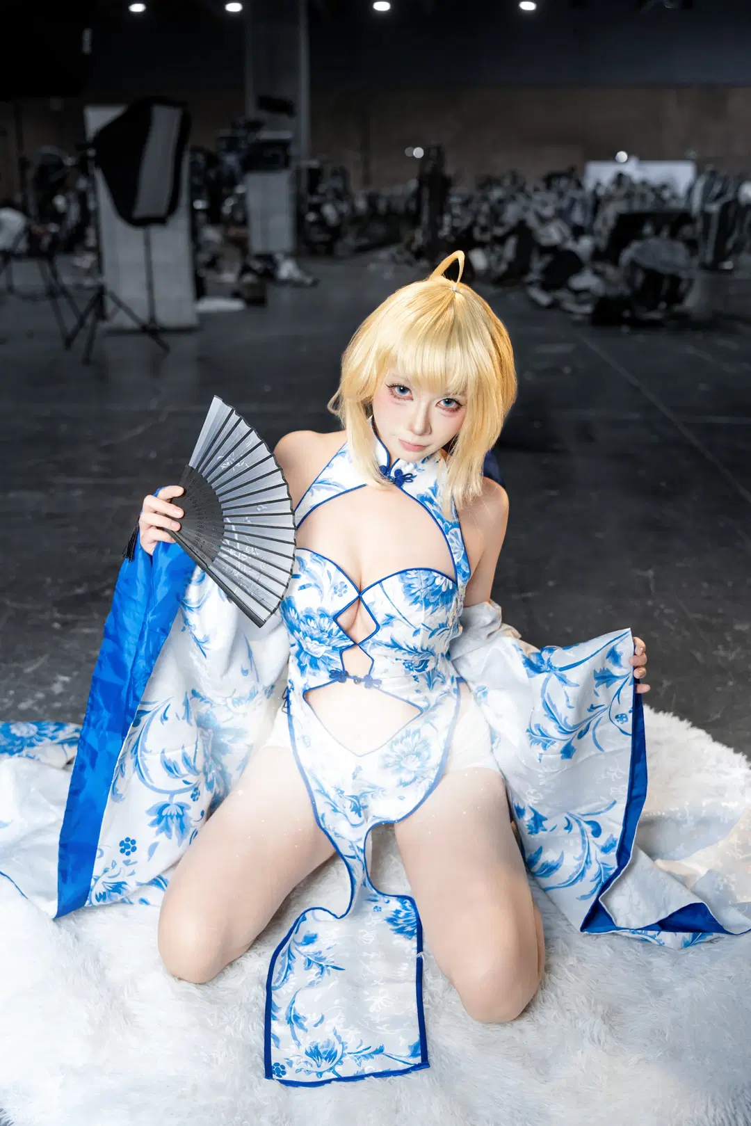 Fate, 漫展场照, 青花瓷旗袍, Sabercos, 丝袜cos