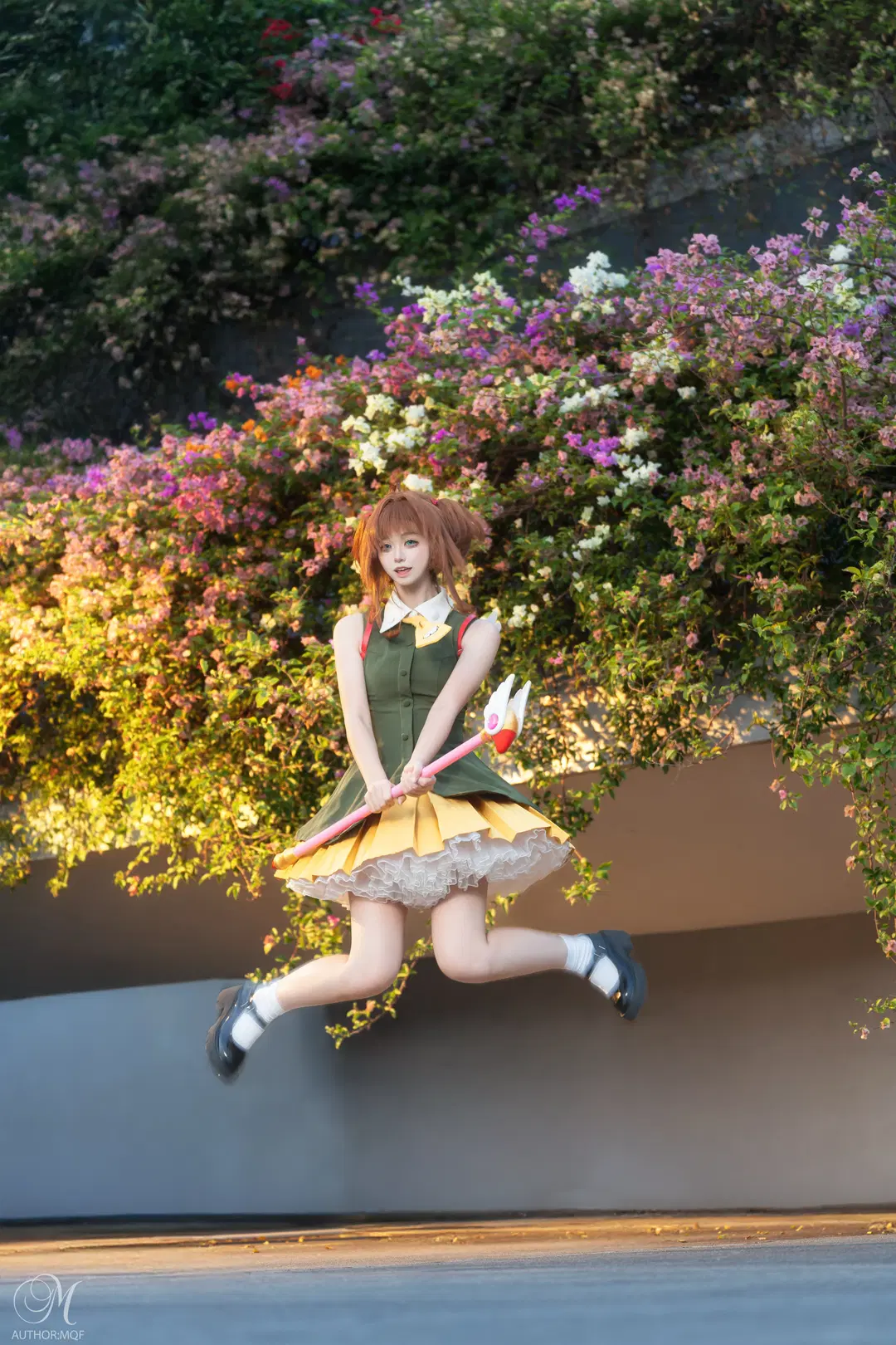 【木之本桜 コスプレ】夕日の花壁の下で封印解除と魔法の杖 - 默秋风 - 3枚目