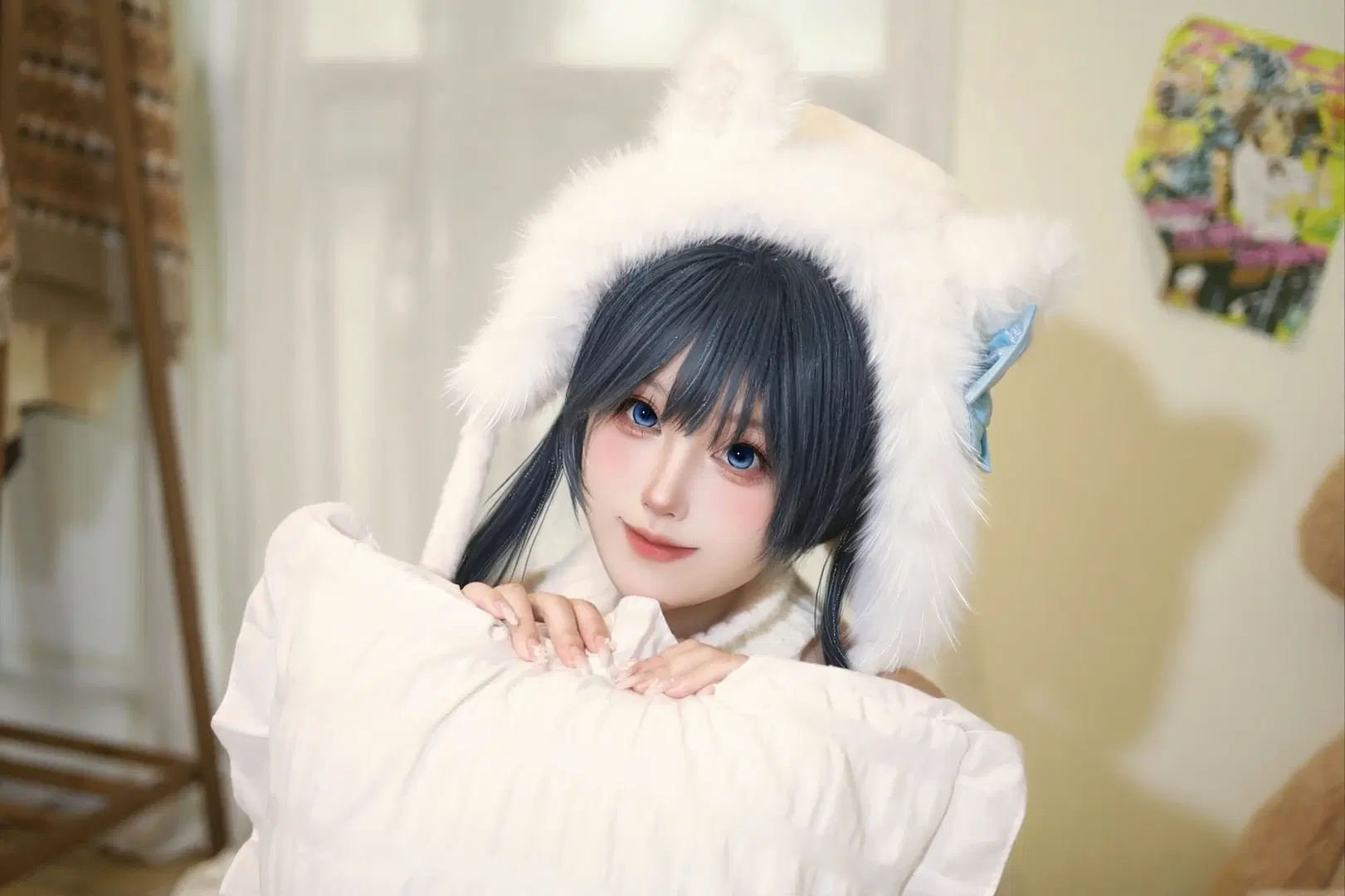 [Ryuge Kisaki cosplay] Blue Archive white-haired kitty's at-home moments by 坑坑不坑 - Image 3