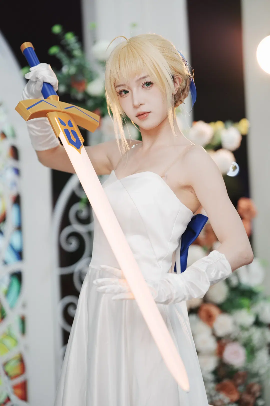 【SABER cos】BW漫展白裙造型，佳能M5的FL2原图直出记录 - 喵蛋poi - 第6张