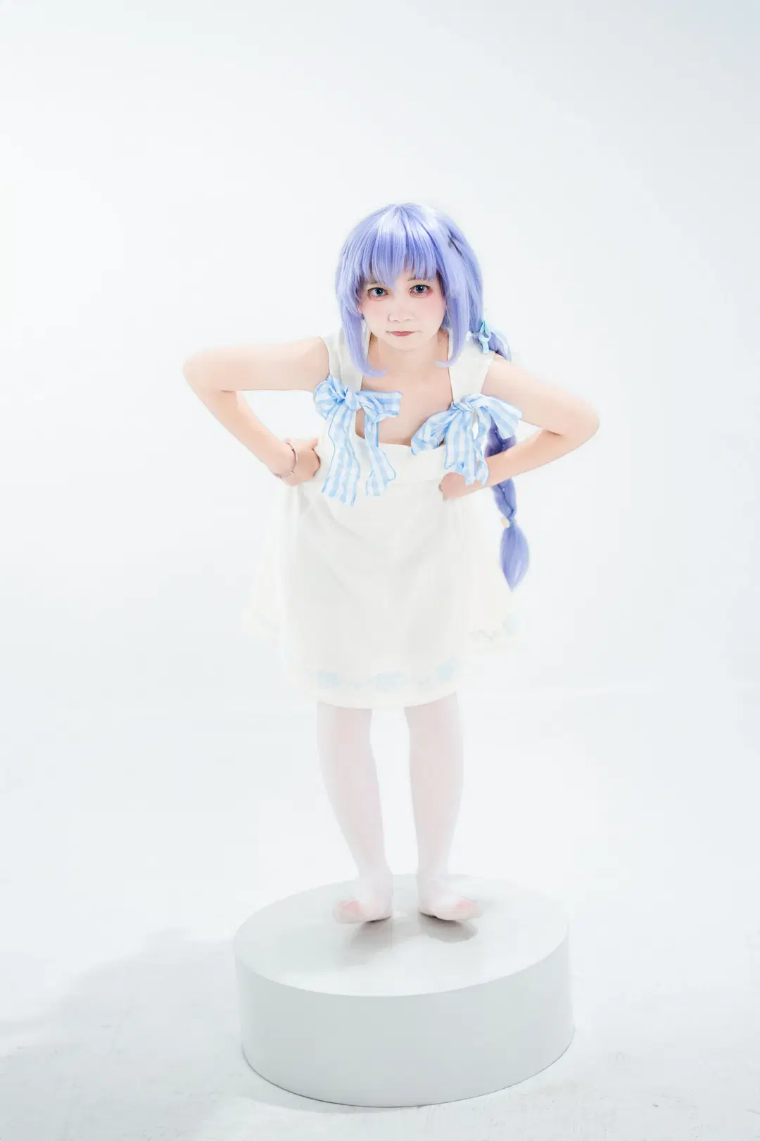 【智乃コスプレ】ご注文はうさぎですか？ 白ワンピース フィギュア風スタジオ撮影記録 - 喵蛋poi - 3枚目