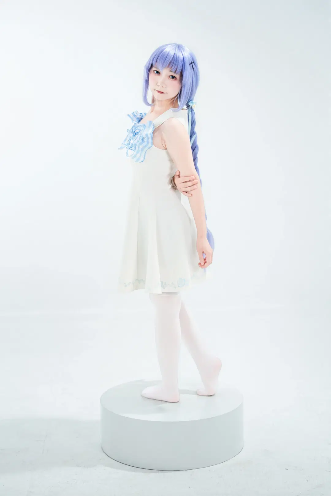 【智乃コスプレ】ご注文はうさぎですか？ 白ワンピース フィギュア風スタジオ撮影記録 - 喵蛋poi - 5枚目