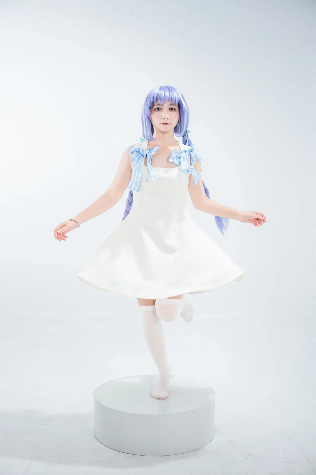 【智乃コスプレ】ご注文はうさぎですか？ 白ワンピース フィギュア風スタジオ撮影記録 - 喵蛋poi - 6枚目