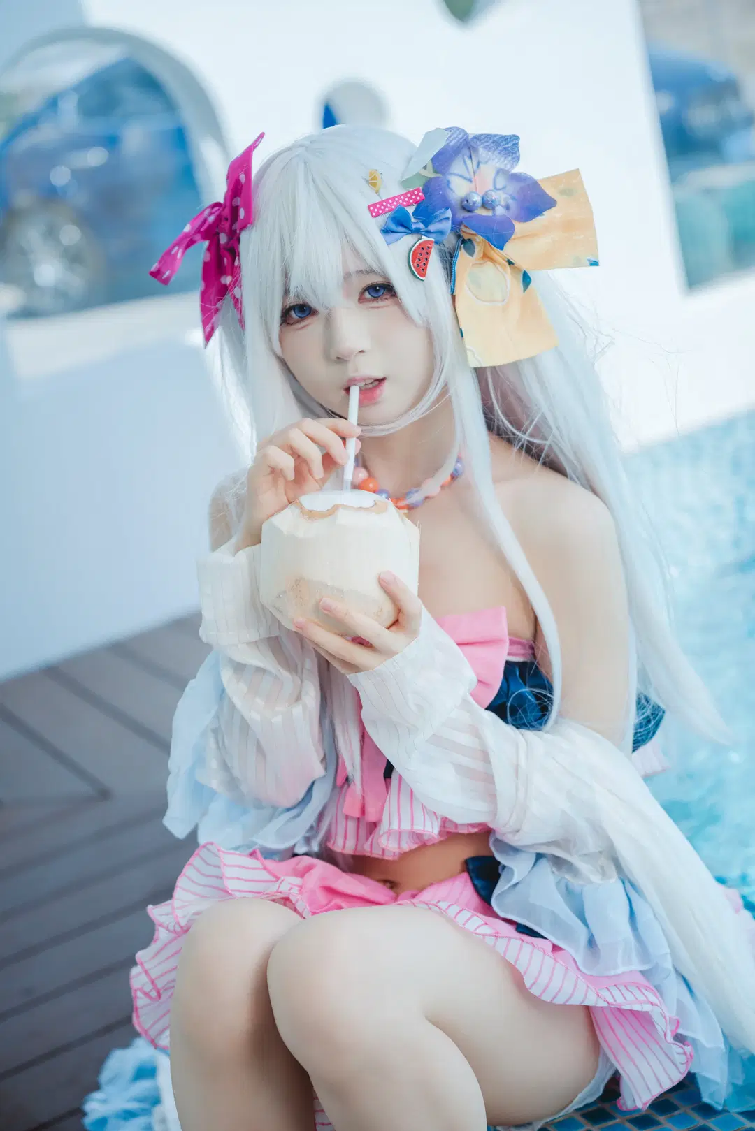 【水梓cos】碧蓝档案白洲梓的夏日泳池清凉记录 - 吶魄罗 - 第3张