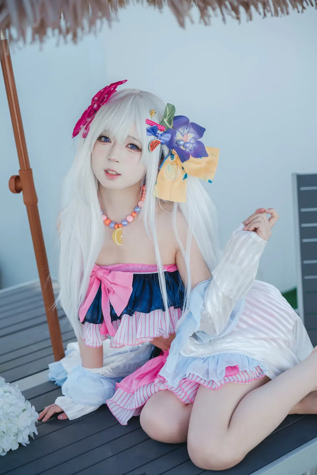 【白洲梓cos】碧蓝档案水着 夏日海滩边的小憩 - 吶魄罗 - 第12张