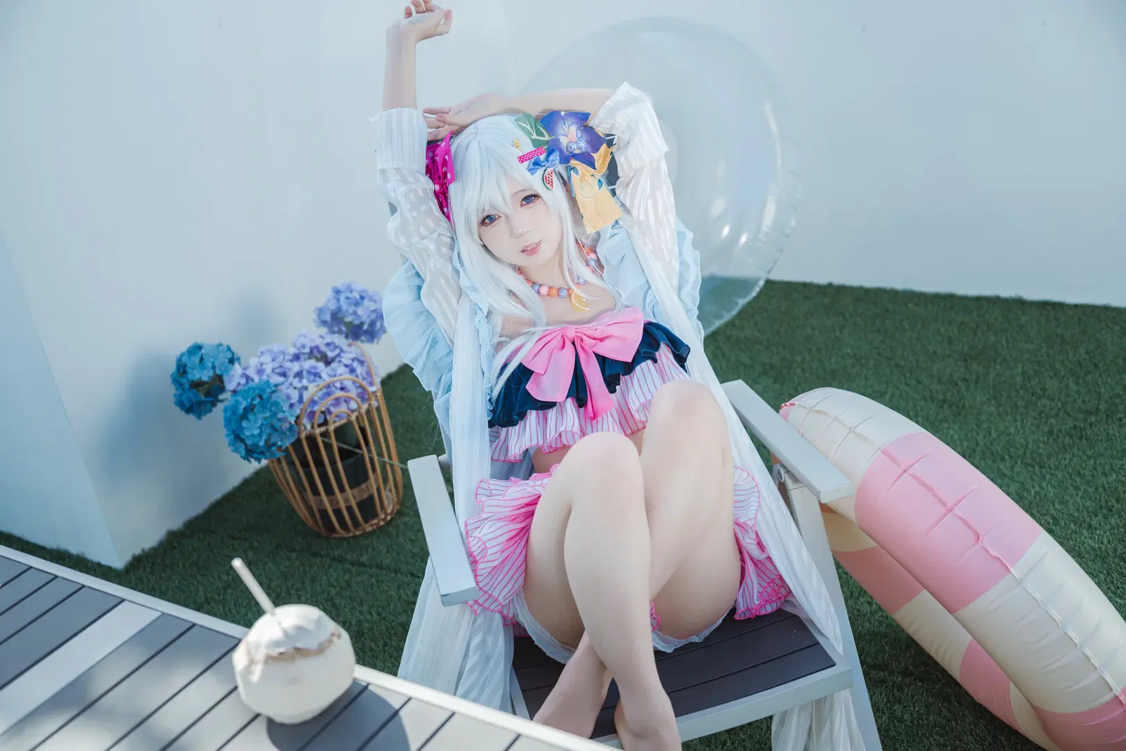 【白洲梓cos】碧蓝档案水着 夏日海滩边的小憩 - 吶魄罗 - 第2张