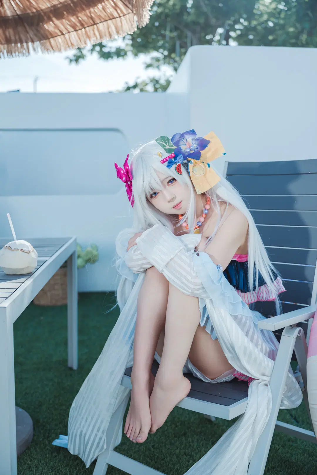 【白洲梓cos】碧蓝档案水着 夏日海滩边的小憩 - 吶魄罗 - 第5张