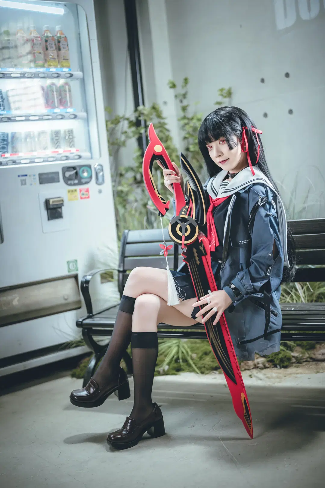 [Chisa cosplay] Wuthering Waves: An Urban Street Combat Chronicle of a Long Straight Black Hair JK by 吶魄罗 - Image 3