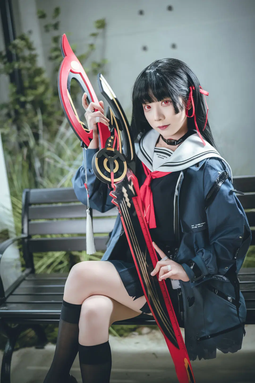 [Chisa cosplay] Wuthering Waves: An Urban Street Combat Chronicle of a Long Straight Black Hair JK by 吶魄罗 - Image 5