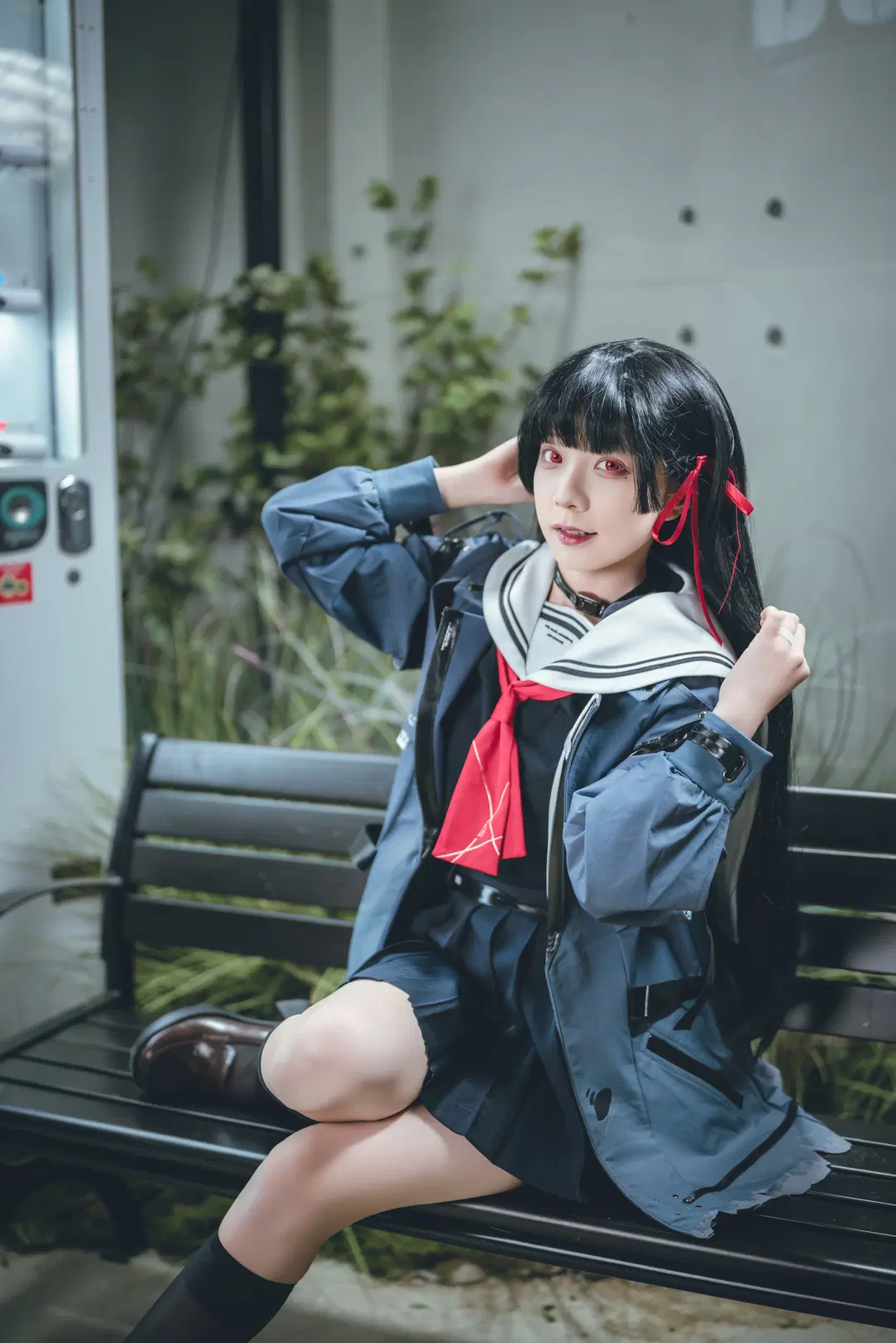 [Chisa cosplay] Wuthering Waves: An Urban Street Combat Chronicle of a Long Straight Black Hair JK by 吶魄罗 - Image 6
