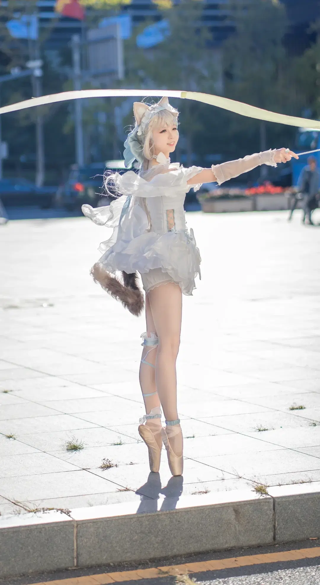 コスプレ, リネット コスプレ, アニメイベント, 白ストッキング, バレエスタイル