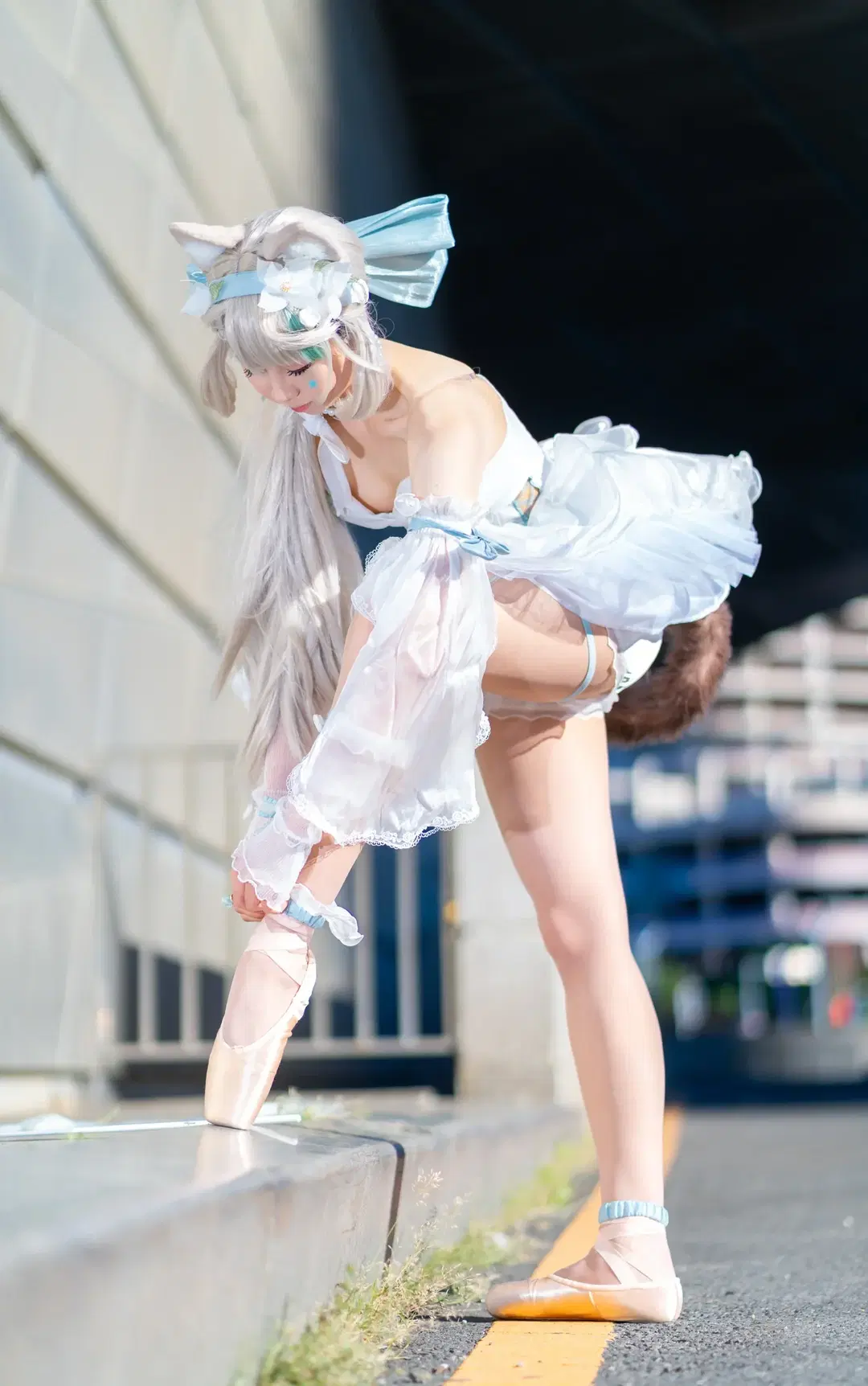 【リネット コスプレ】アニメイベント会場外の強風の中で舞う天使の庭園バレエスタイル - 挽穗 - 3枚目