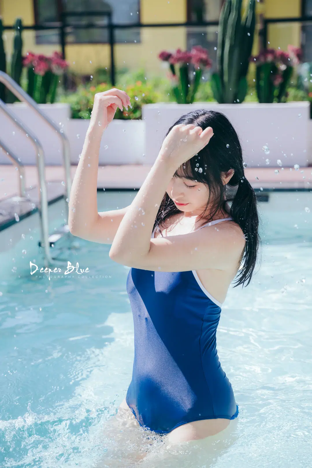 Summer Outdoor Pool School Swimsuit Photoshoot by 小蓝同学摄影会 - Image 4