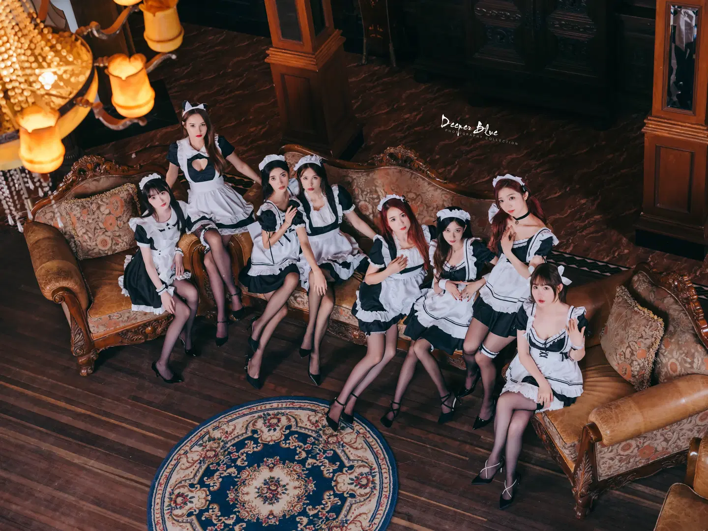 クラシック洋館に佇む白黒メイド服、撮影会の日常を記録する屋内ポートレート - 小蓝同学摄影会 - 3枚目