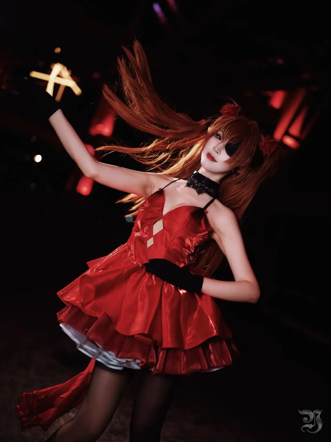 【明日香cos】新世纪福音战士红裙与三叉戟的夜色碰撞 - 跃动的小黑马 - 第12张