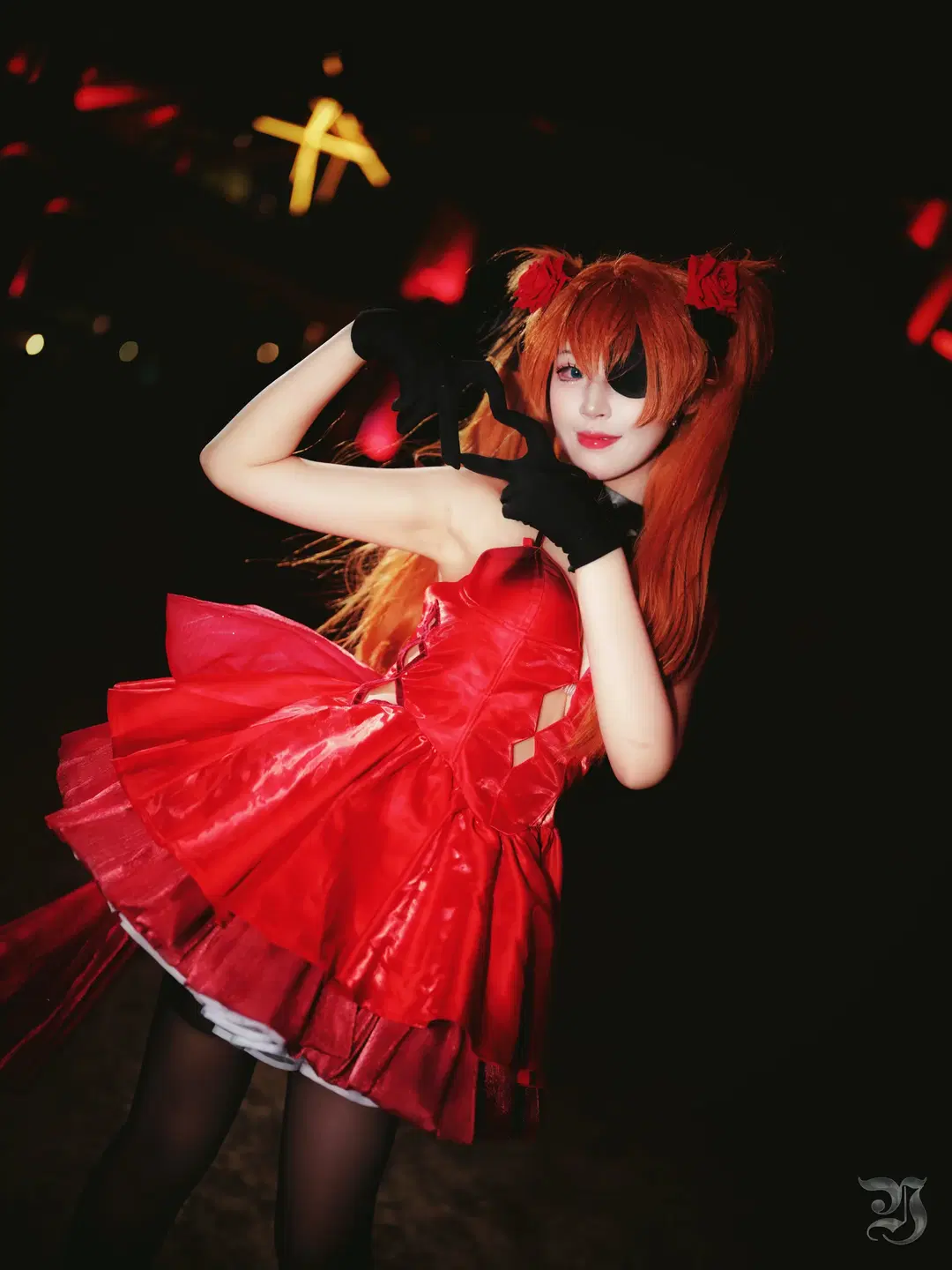 【明日香cos】新世纪福音战士红裙与三叉戟的夜色碰撞 - 跃动的小黑马 - 第15张