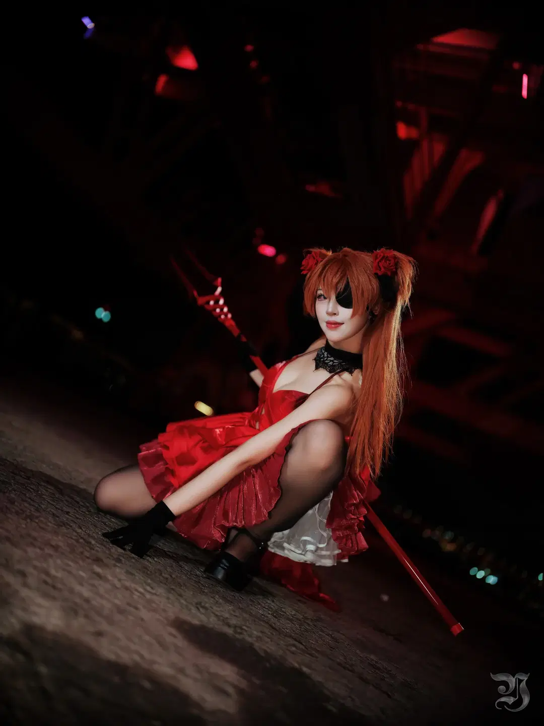 【明日香cos】新世纪福音战士红裙与三叉戟的夜色碰撞 - 跃动的小黑马 - 第6张