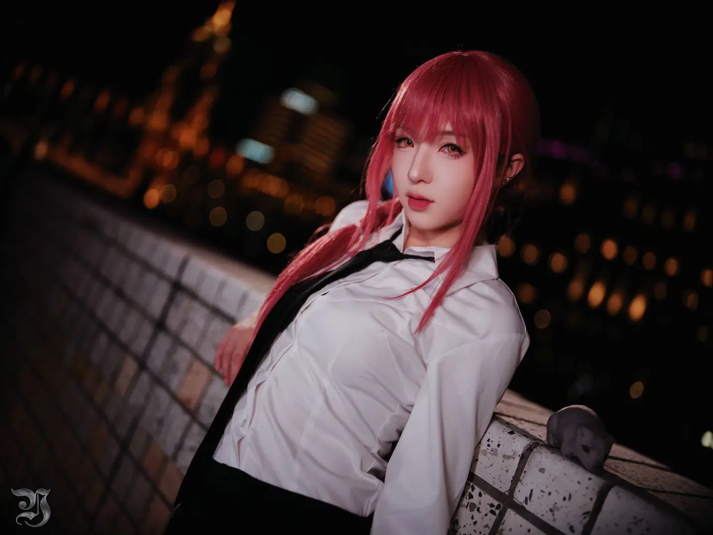 二次元摄影, 夜景人像, 玛奇玛cos, 白衬衫, 中画幅摄影