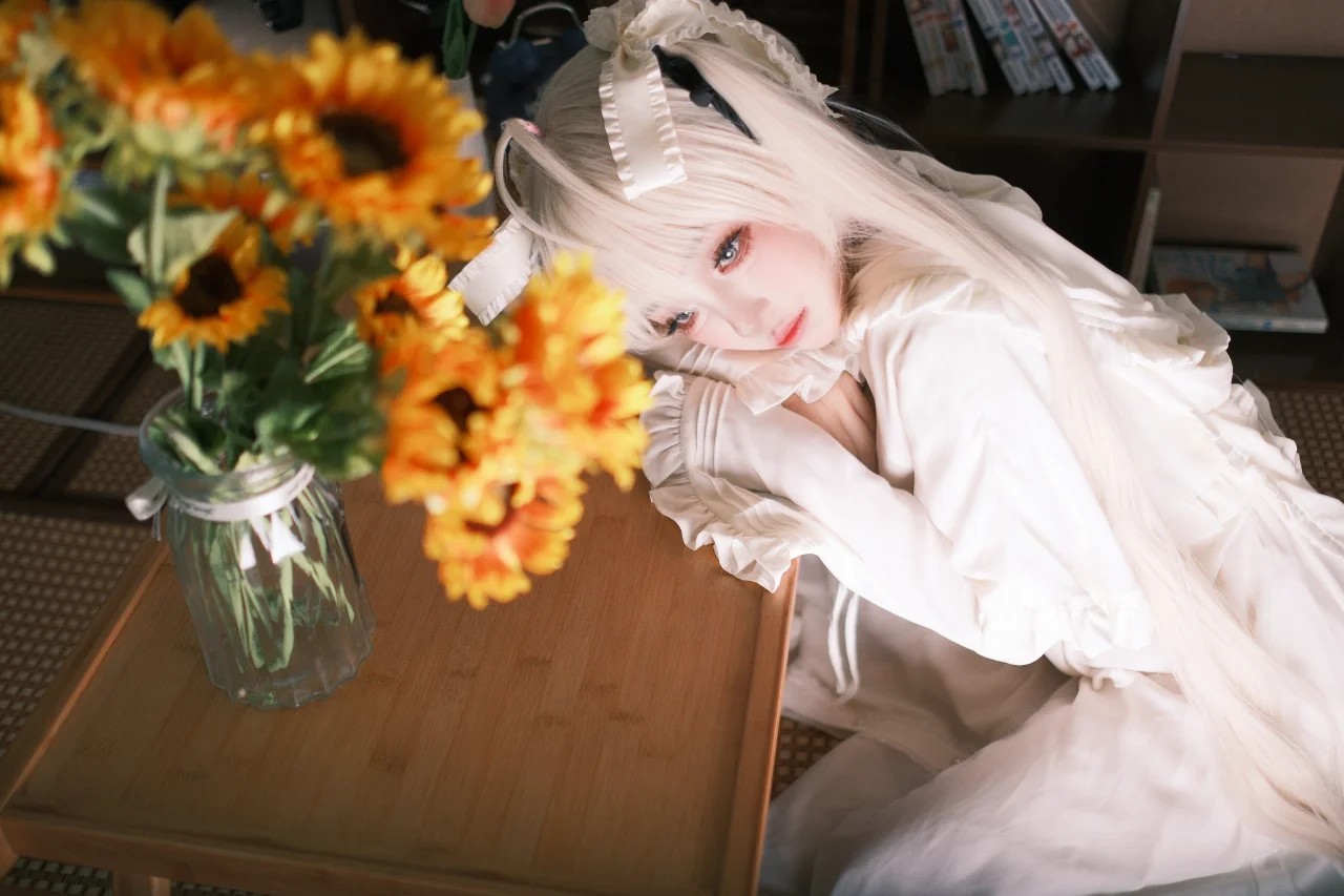 【春日野穹コスプレ】ツインテールと白ワンピの優しいおうち感 - 勇者A - 3枚目