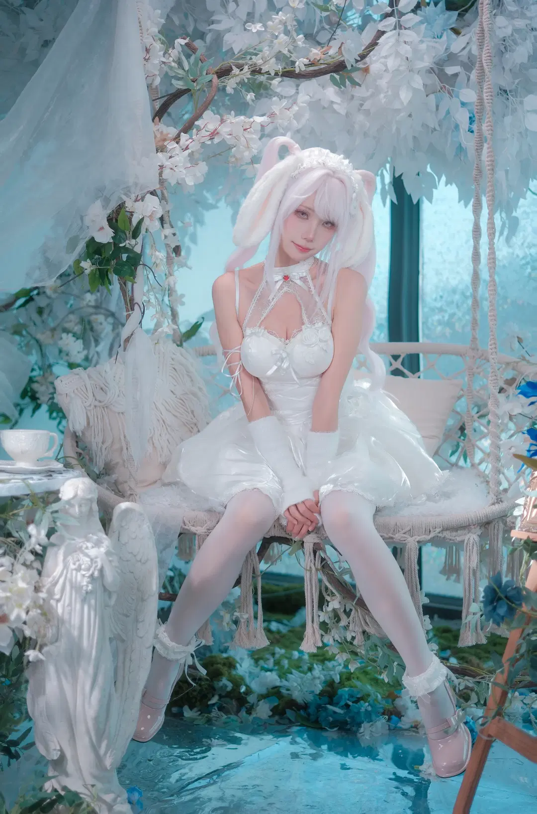 愛麗絲cos, 夢幻場景, 白絲, 勝利女神, cosplay攝影