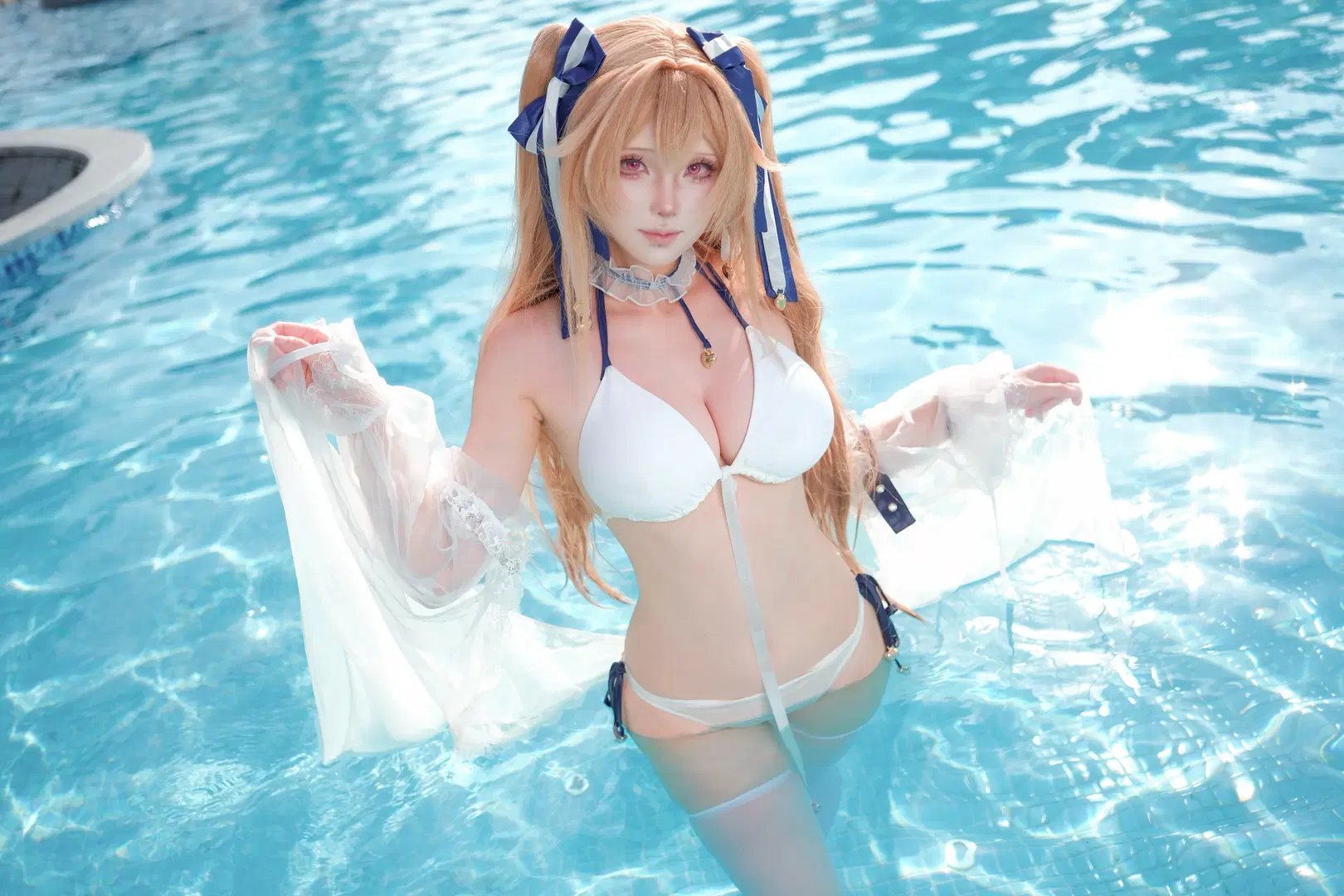 【アンカレッジコスプレ】アズールレーン、水面に揺らめく光線美：メイク造形からライティングまでの実戦記録 - 勇者A - 2枚目