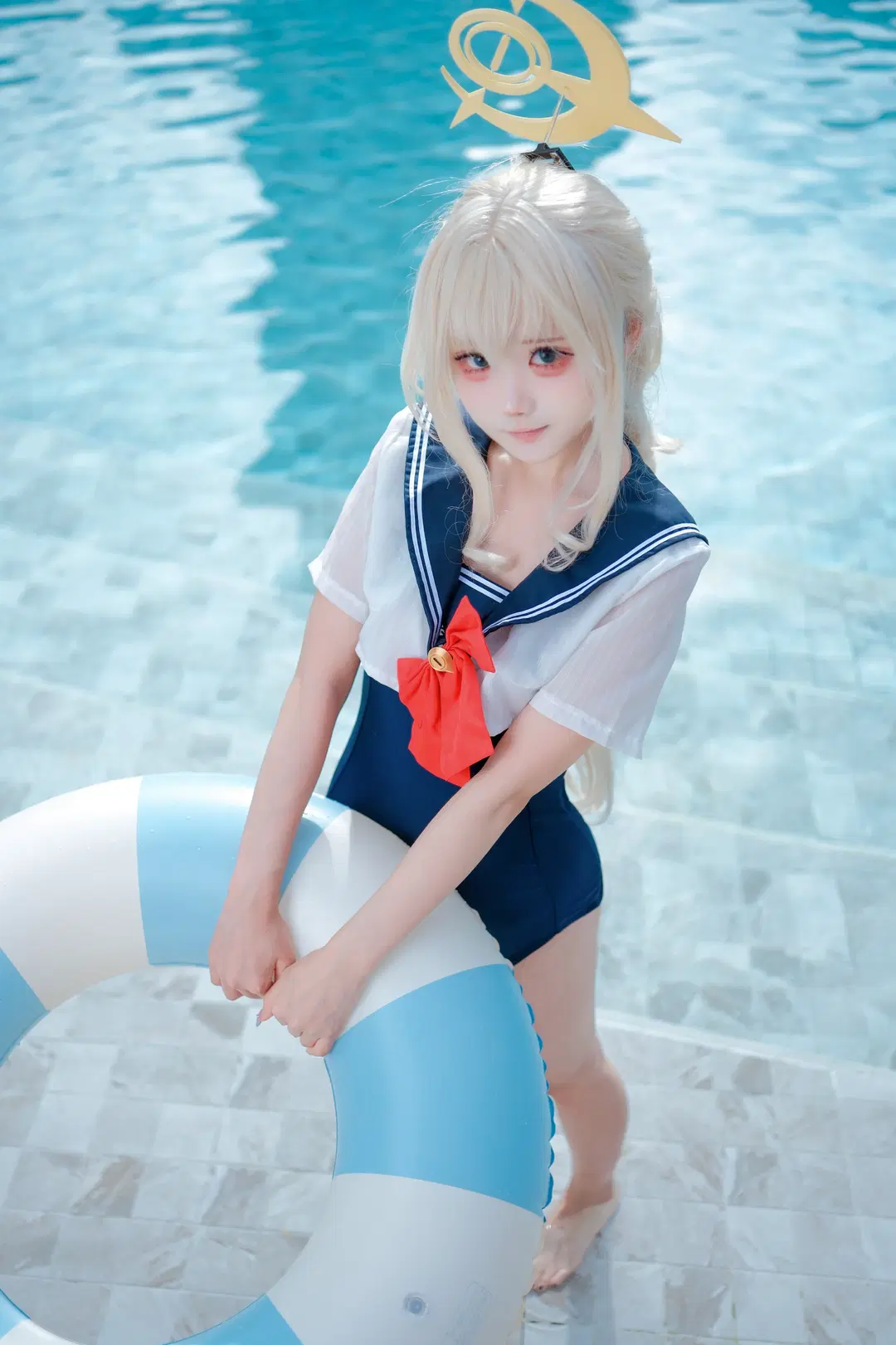 【笑面教授cos】蔚蓝档案 泳装水手服的夏日记录 - 勇者A - 第2张