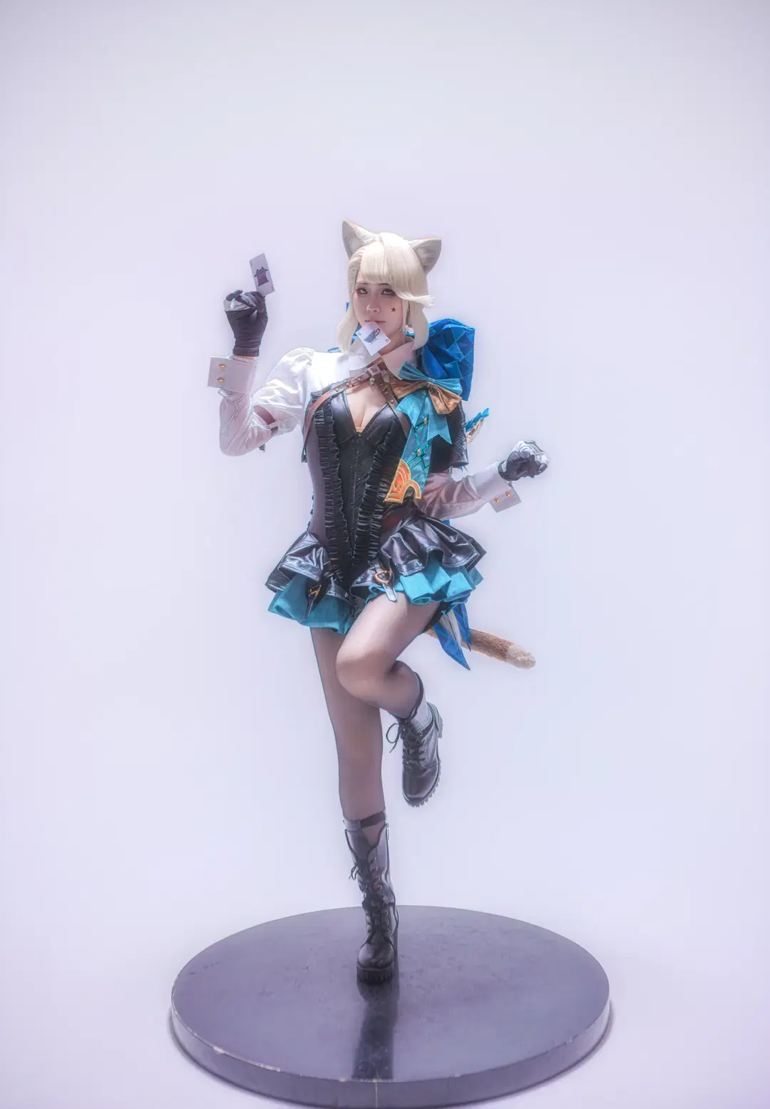 原神, cosplay, 琳妮特cos, 猫耳, 丝袜