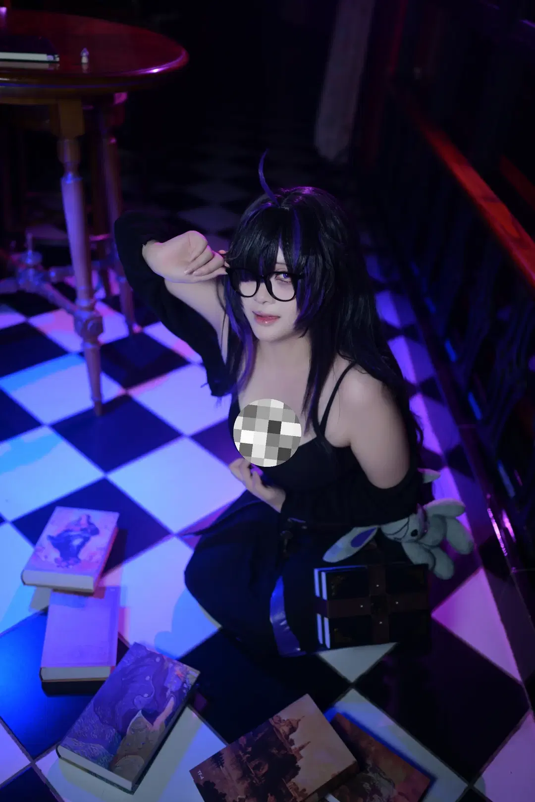[レーベルコスプレ] 勝利の女神：NIKKE ダーク系大作、紫光チェッカーボードの下での没契的撮影 - 阿零 - 10枚目