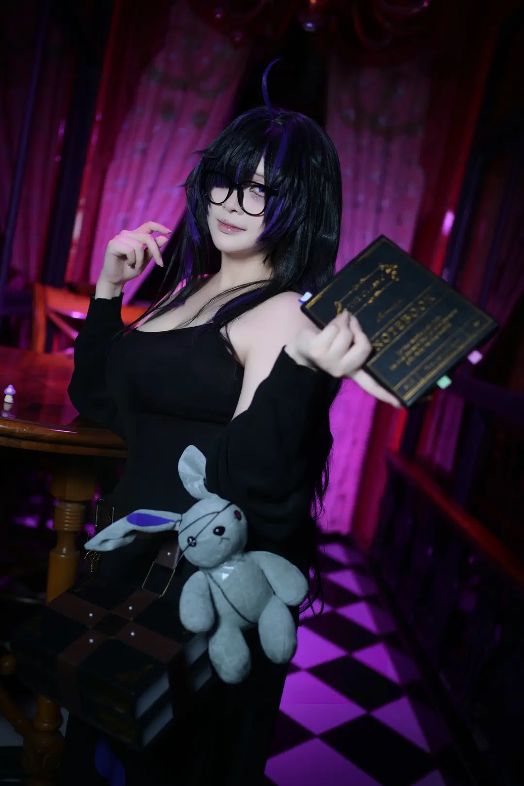 Anime-style photography, Dark style, Goddess of Victory: Nikke, Lebel cosplay, Meganekko