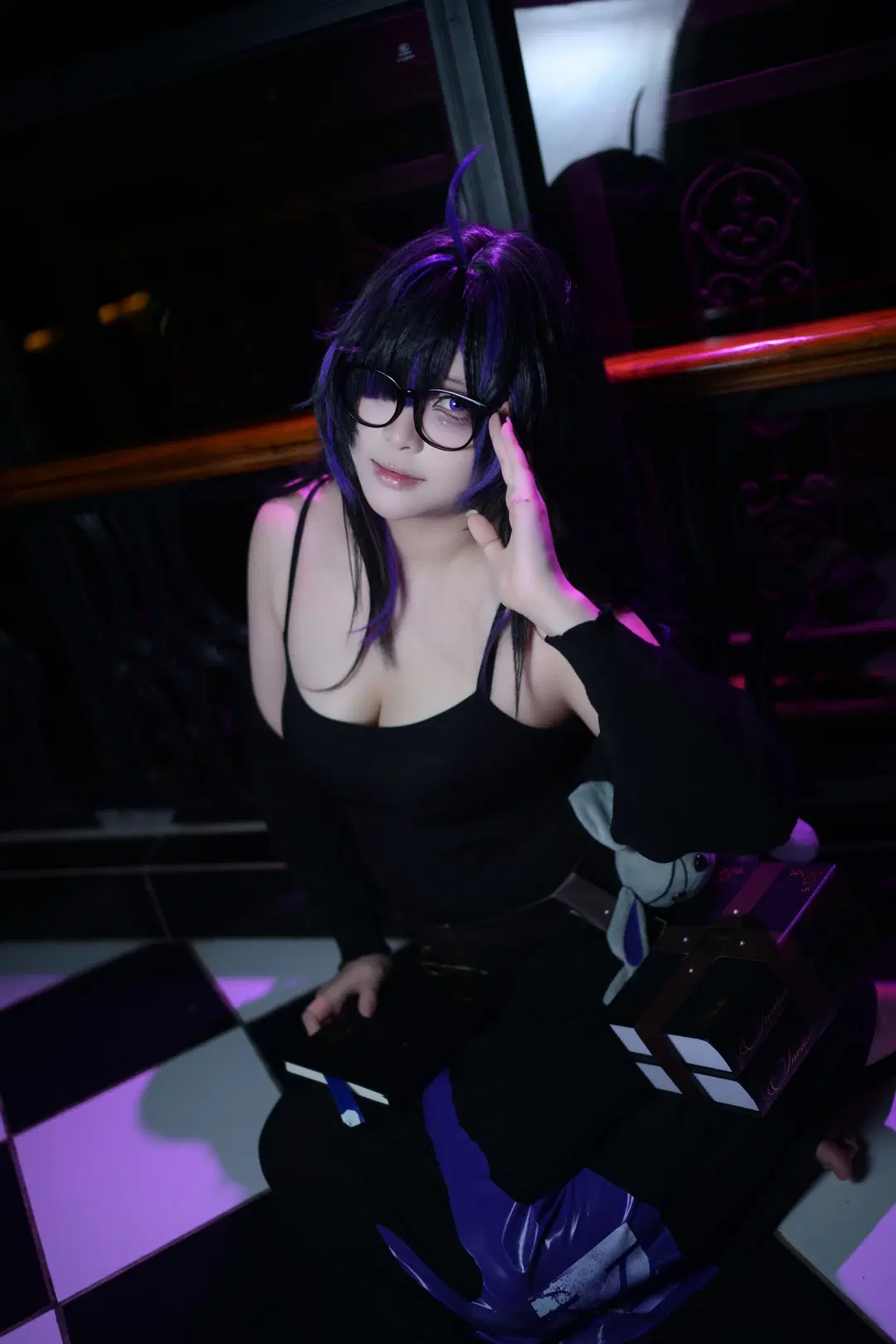 [レーベルコスプレ] 勝利の女神：NIKKE ダーク系大作、紫光チェッカーボードの下での没契的撮影 - 阿零 - 5枚目