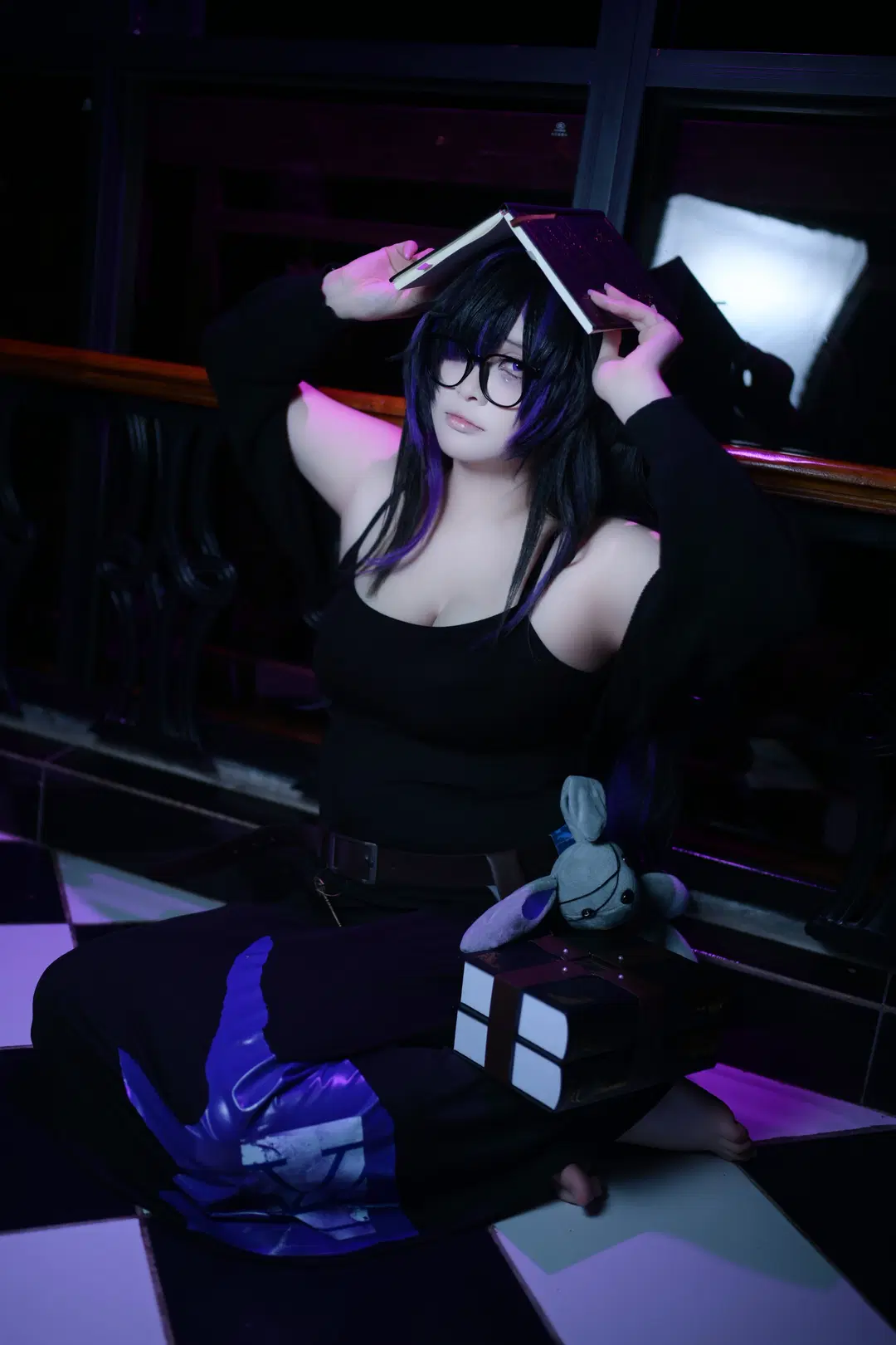 [レーベルコスプレ] 勝利の女神：NIKKE ダーク系大作、紫光チェッカーボードの下での没契的撮影 - 阿零 - 6枚目