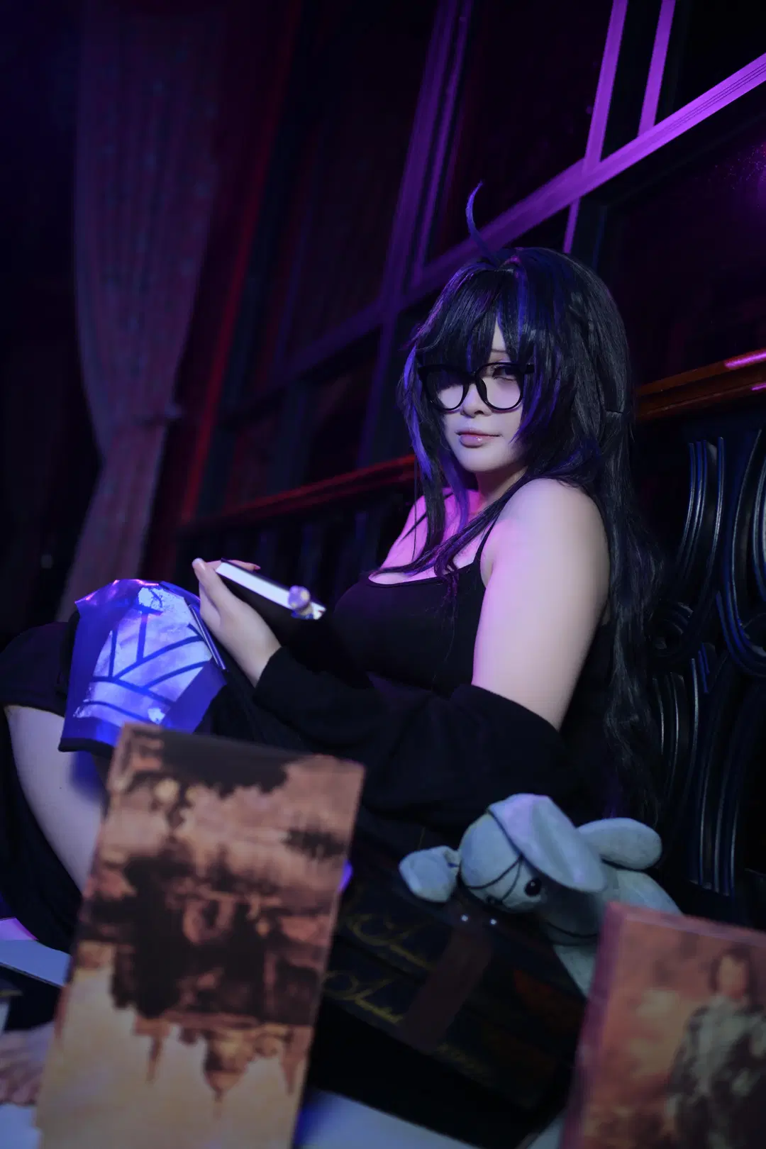 [レーベルコスプレ] 勝利の女神：NIKKE ダーク系大作、紫光チェッカーボードの下での没契的撮影 - 阿零 - 8枚目