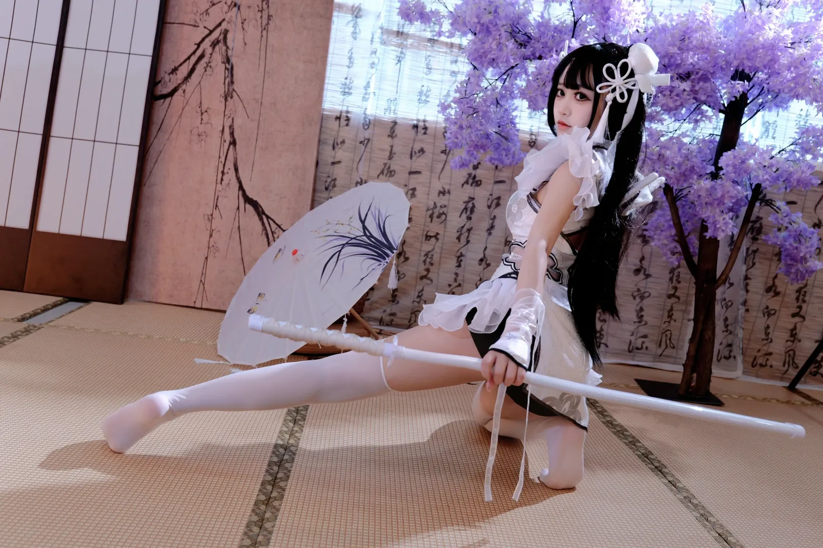 永劫无间, 殷紫萍cos, 玉髓冰心, 二次元cos, 白丝cos