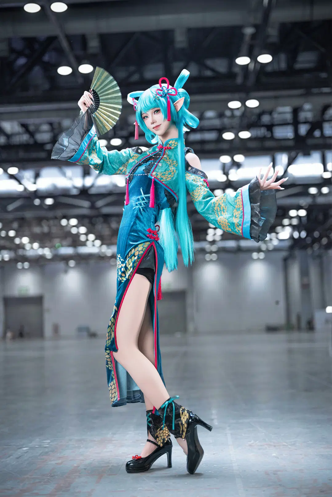 漫展场照, 初音未来cos, 精灵耳, 国风旗袍, ijoy漫展