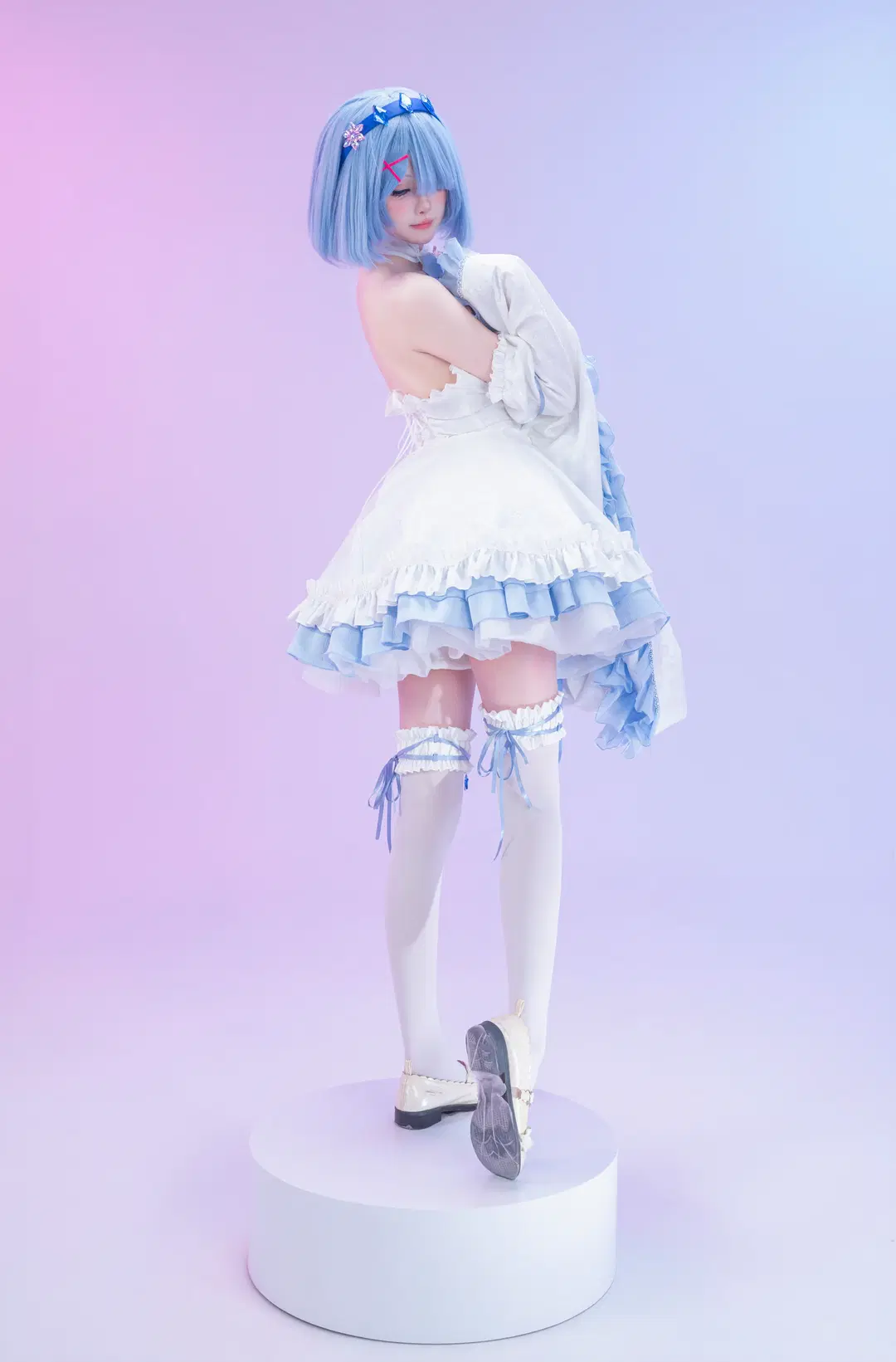 【レム コスプレ】白ホリ撮影によるレム クリスタルドレスのスタイリング - 猫又 - 2枚目