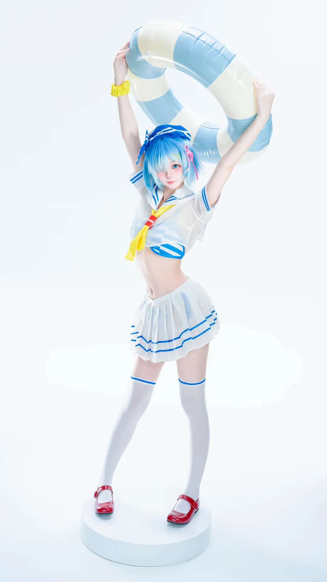 cosplay, 泳装cos, 蕾姆cos, Re:从零开始的异世界生活, 白丝cos