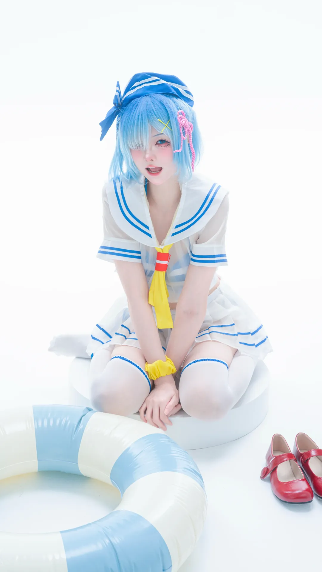 cosplay, 泳装cos, 蕾姆cos, Re:从零开始的异世界生活, 白丝cos - 第3张