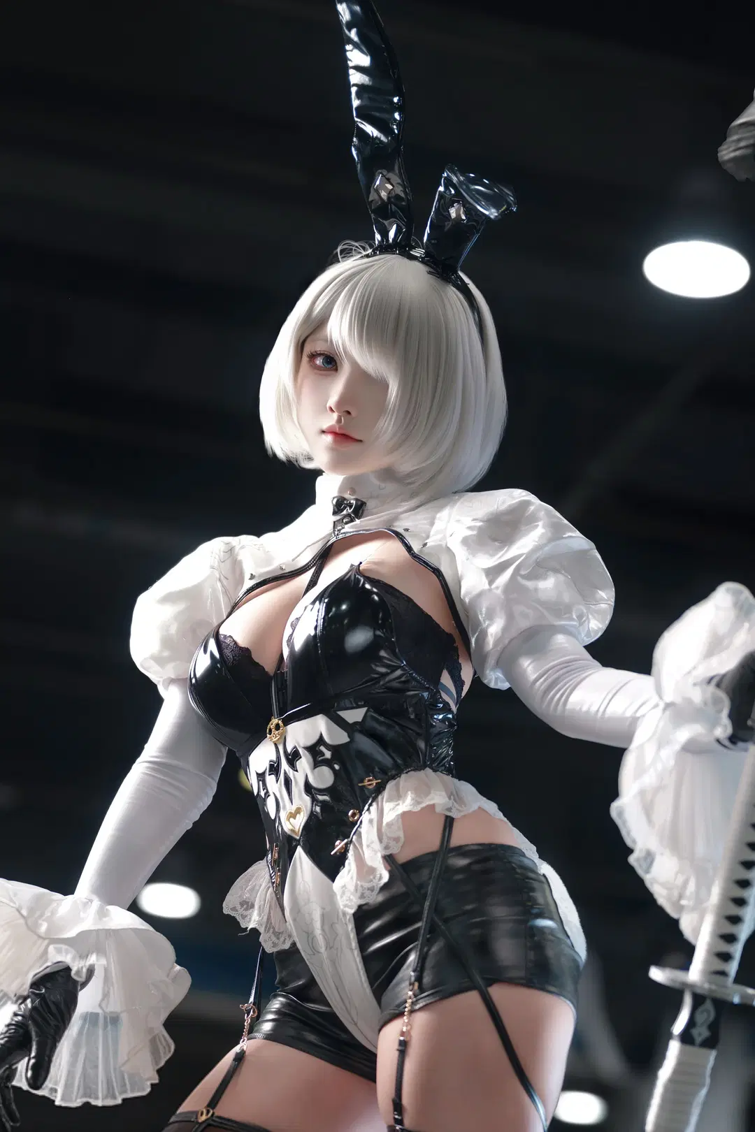 【2B cosplay】NieR:Automata Bunny Girl Cosplay: Ruins-style location photoshoot Sharing by 猫又 - Image 2