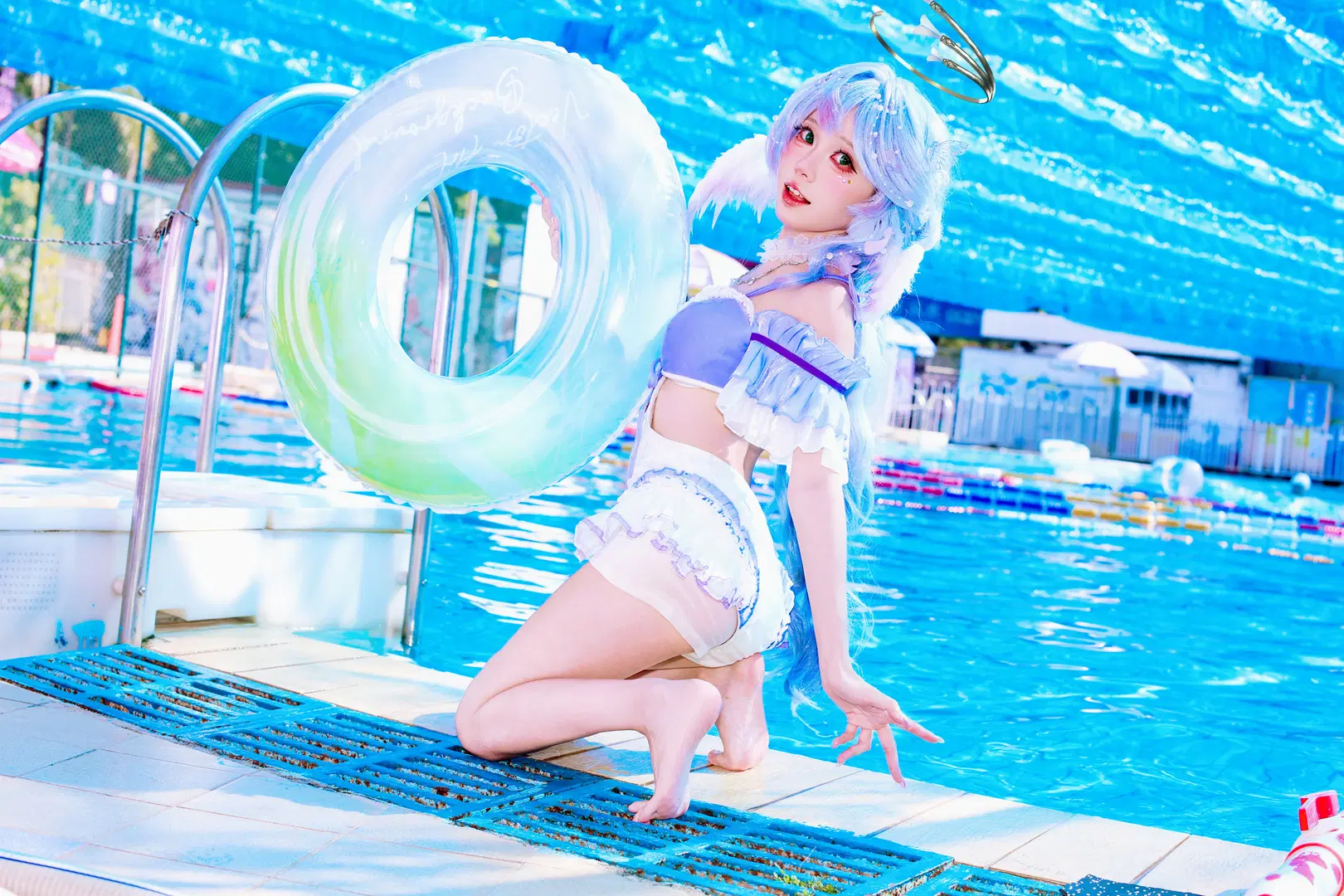 【知更鸟cos】崩坏星穹铁道知更鸟同人泳装，夏日泳池里的清凉光影 - 摄影小超 - 第7张