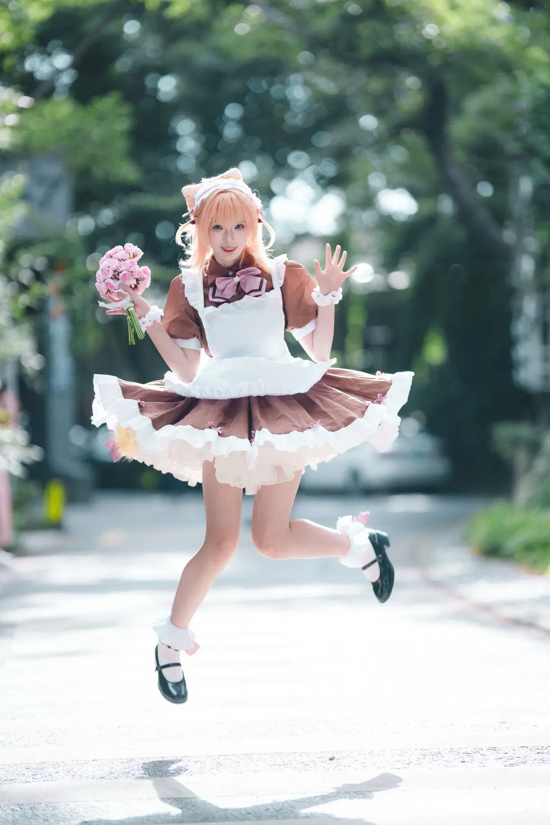 二次元cosplay, 猫耳女仆, 日野下花帆cos, 莲之空, 毛茸茸质感