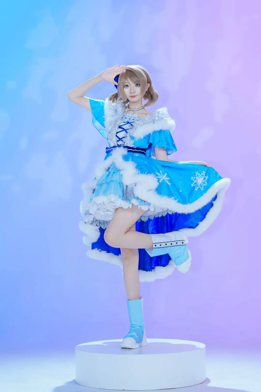 二次元少女, cosplay摄影, lovelive, 渡边曜cos, 冰雪主题