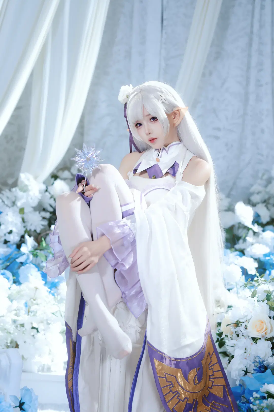 爱蜜莉雅cos, Re:从零开始的异世界生活, 精灵cos, 白丝cos, 冰雪主题