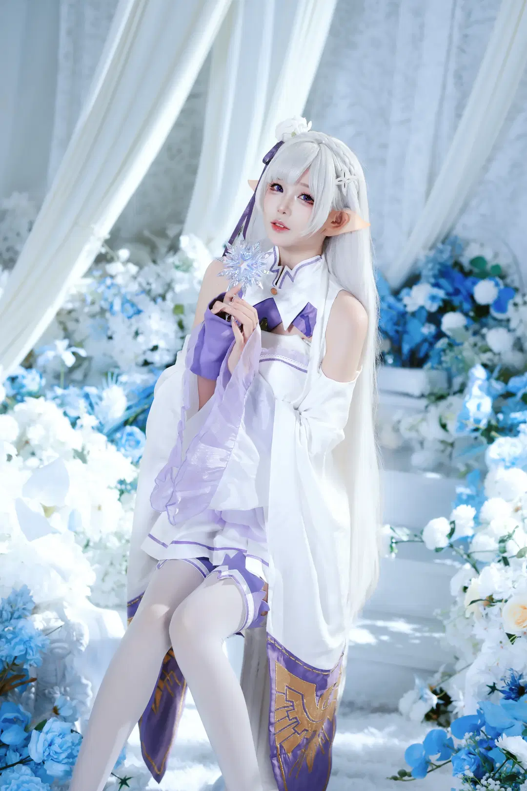 [Emilia cosplay] Re:Zero − Starting Life in Another World, Ice and snow theme of the pure white elf by Tsubaki - Image 5