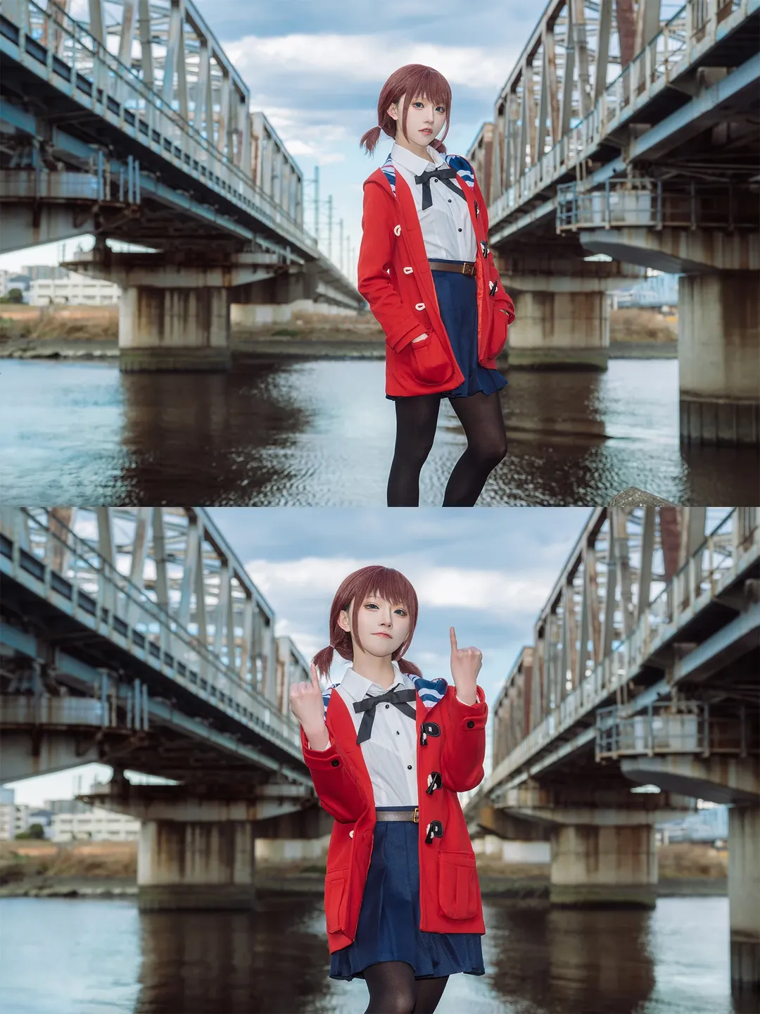 アウトドア撮影, 黒ストッキングコスプレ, 井芹仁菜コスプレ, 日本の制服, ガールズバンドクライ - 13枚目
