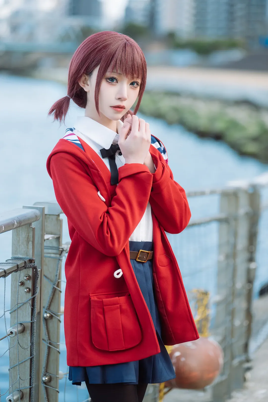 アウトドア撮影, 黒ストッキングコスプレ, 井芹仁菜コスプレ, 日本の制服, ガールズバンドクライ - 4枚目
