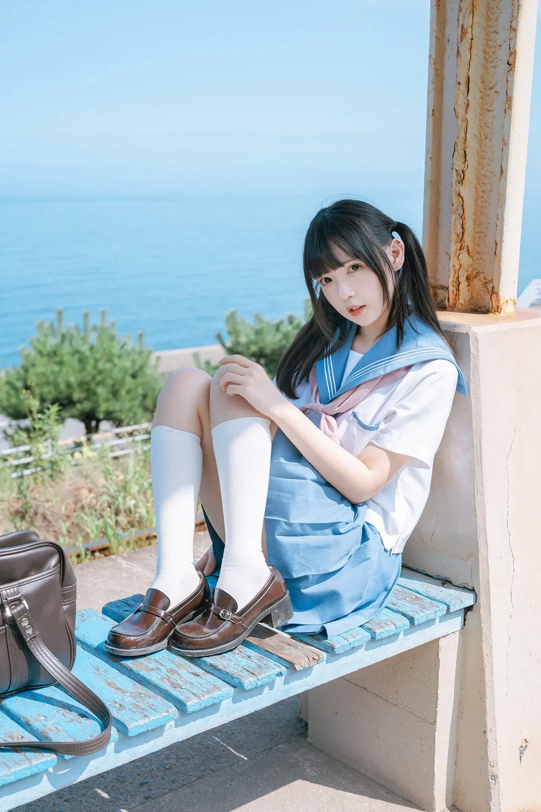 cosplay, JK制服, 白丝, 日系写真, 下灘站