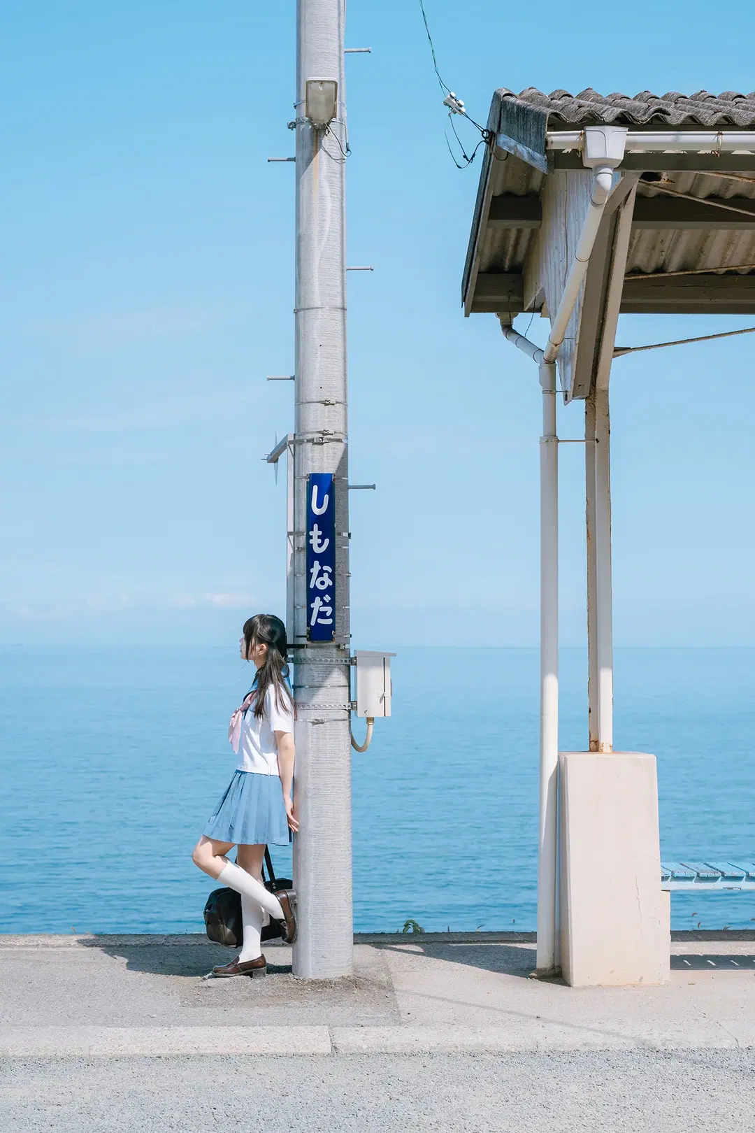 Summer JK Uniform Photoshoot: The Seaside Shimonada Station in Iyo Is Absolutely Picture-Perfect by HIRO_午饭饭 - Image 8
